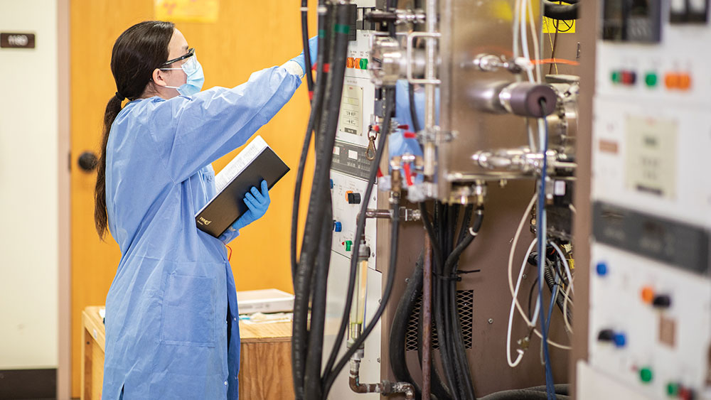 Female researcher in lab