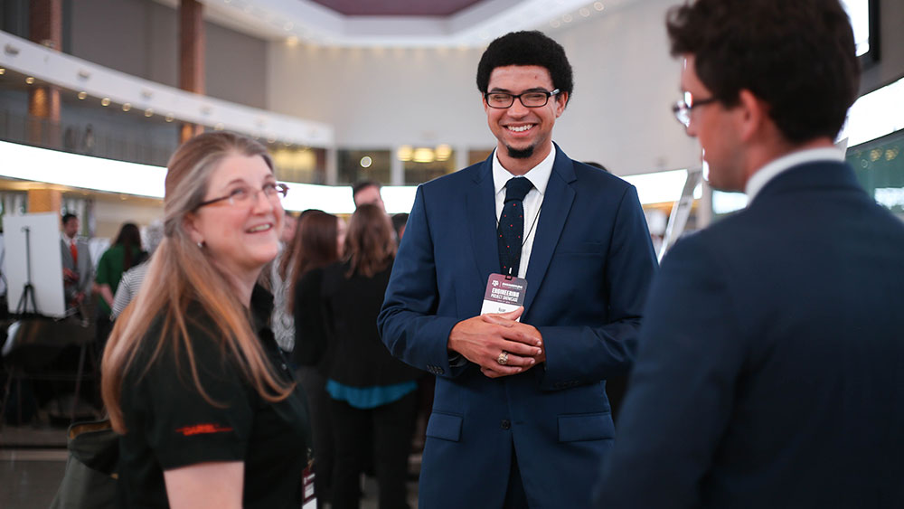 student at a career fair